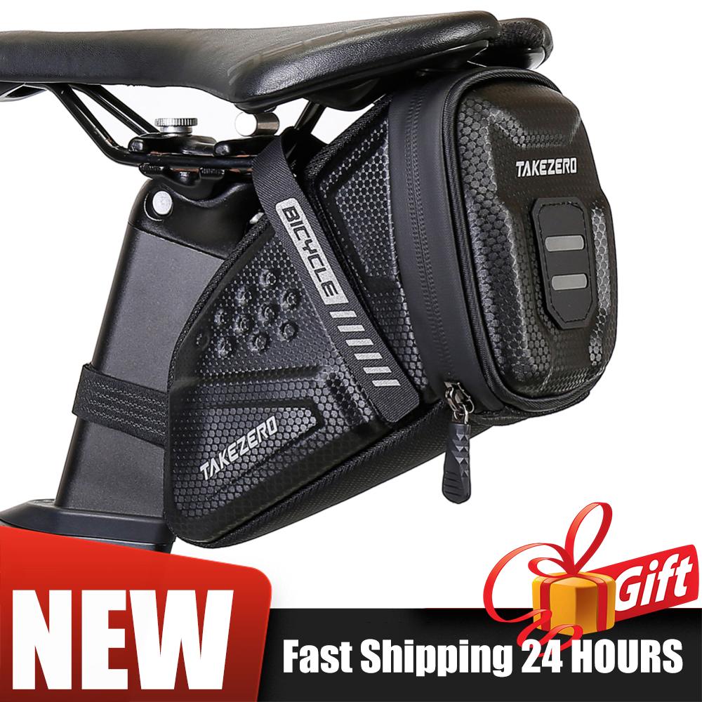 Saddle Bag Under Seat - 自転車テールバッグ 1L EVAハードシェルサドルバッグ 防水シート下収納ケース サイクリングツールオーガナイザー ロードバイク/MTBバイク用