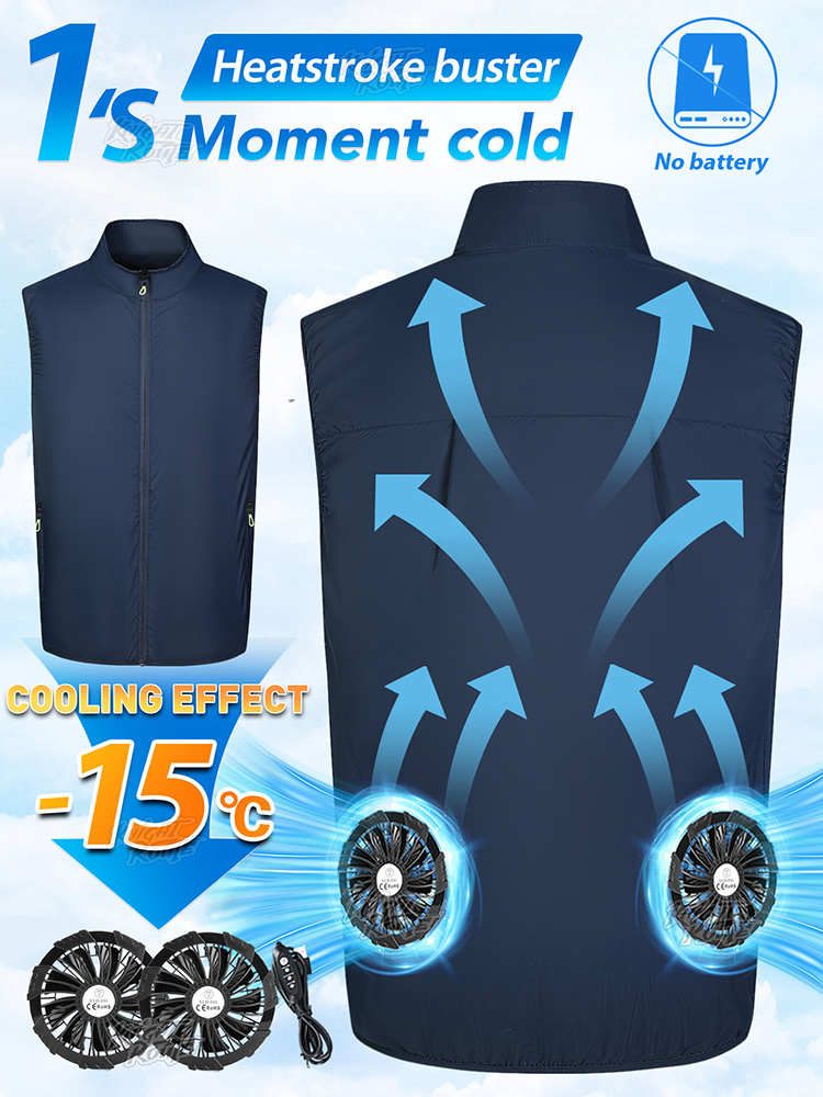 Cycling Commute Clothes - ファンベスト ウェアラブル冷却空調服 軽量ノースリーブ 毎日の通勤用 キャンプ 釣り