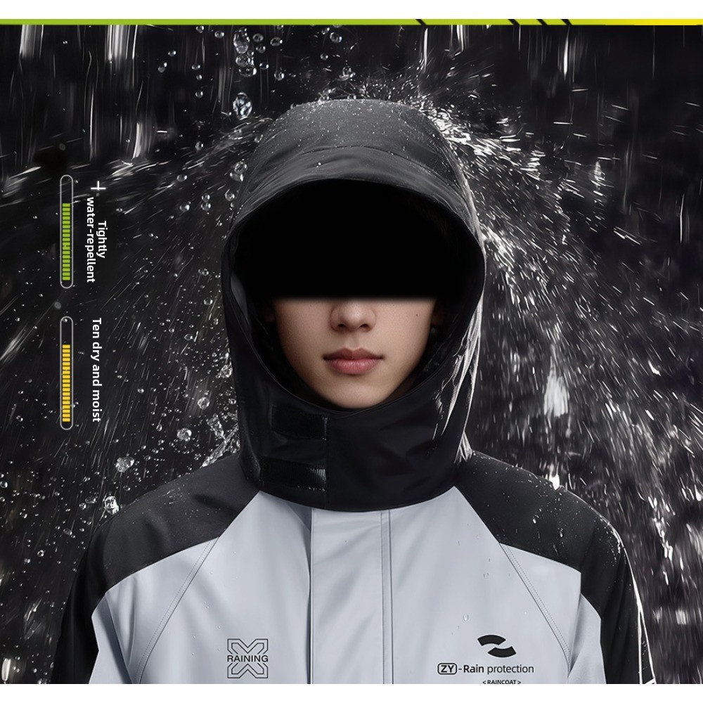 二点式バイク用レインスーツ 防水ジャケットとパンツセット サ - Cycling Commute In Rain のレビューと価格