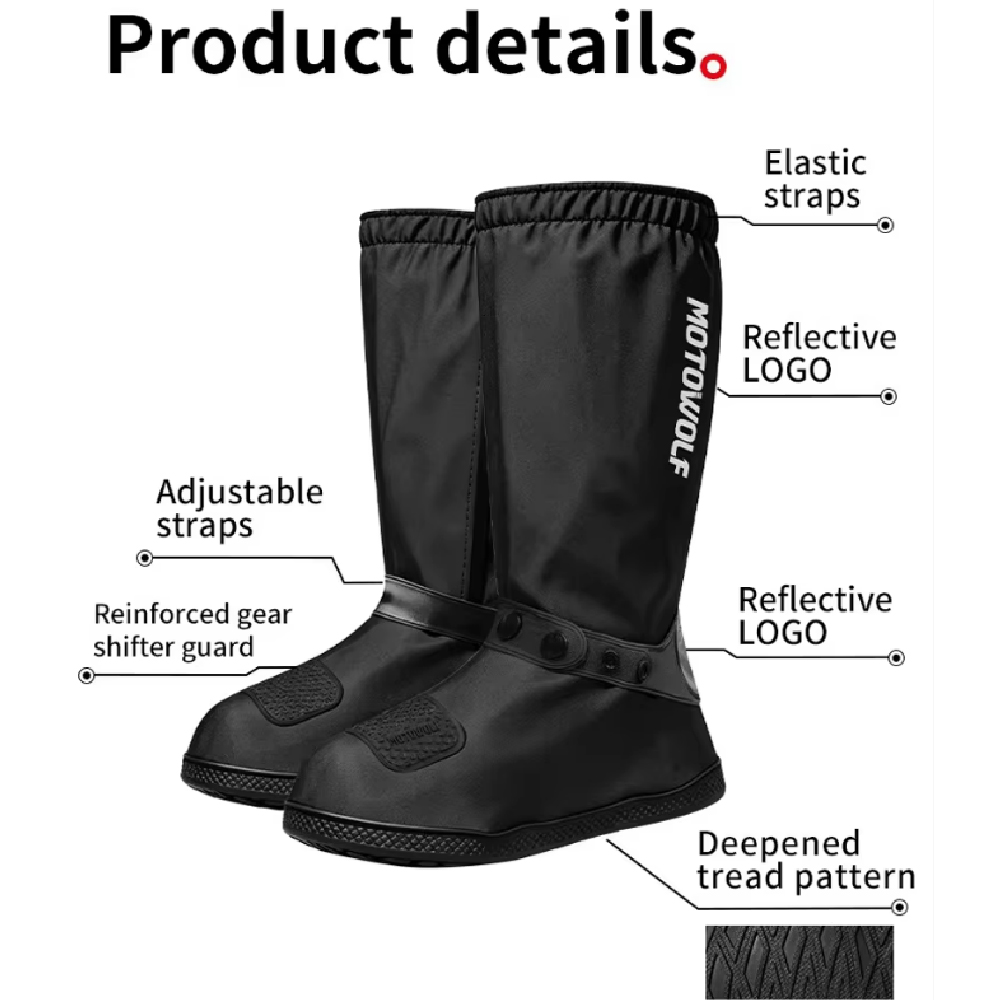 屋外通勤用チューブ型レインシューズカバー、再利用可能なバイク - Cycling Commute In Rain のレビューと価格