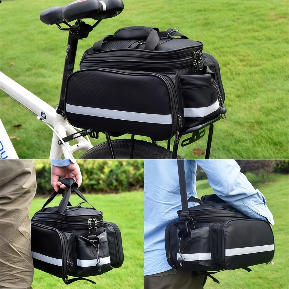 自転車リアラックバッグ、自転車トランクバッグ、雨よけ付き自転 - Cycling Commute In Rain のレビューと価格