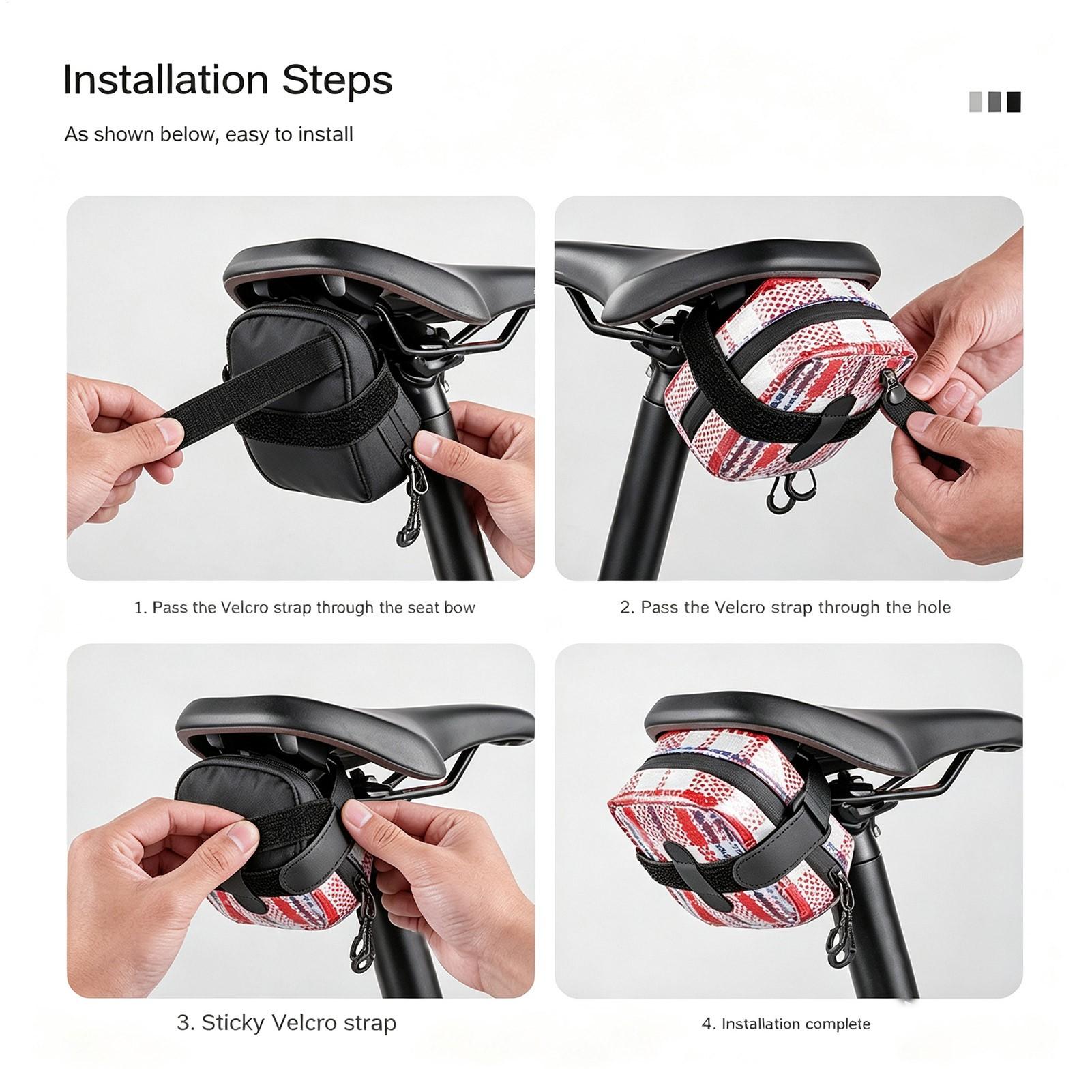 サドルバッグ 自転車用サドル収納ポーチ トップジッパー付き  - Saddle Bag Under Seat のレビューと価格
