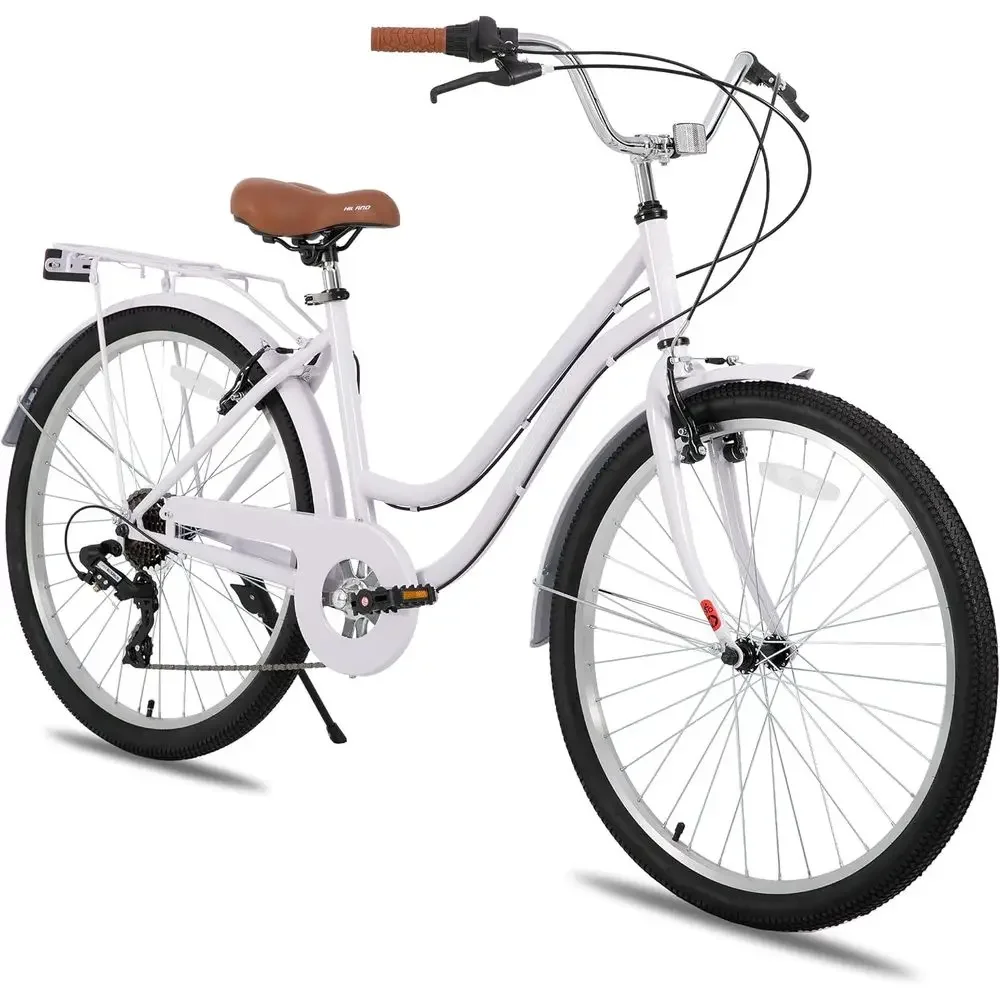 26インチ 7速ステップスルークルーザーバイク、男性と女性向 - Cycling Commute Speed のレビューと価格
