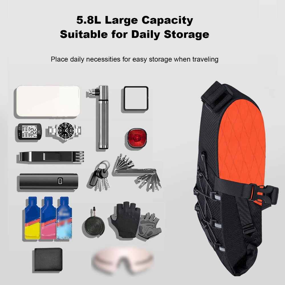 多機能自転車シートバッグ 防水 5.8L容量 シート下バッグ - Saddle Bag Under Seat のレビューと価格