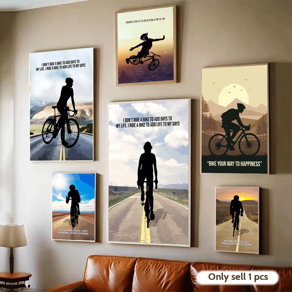 サイクリングモチベーション引用アートポスター モダンな自己粘 - Cycling Quote のレビューと価格