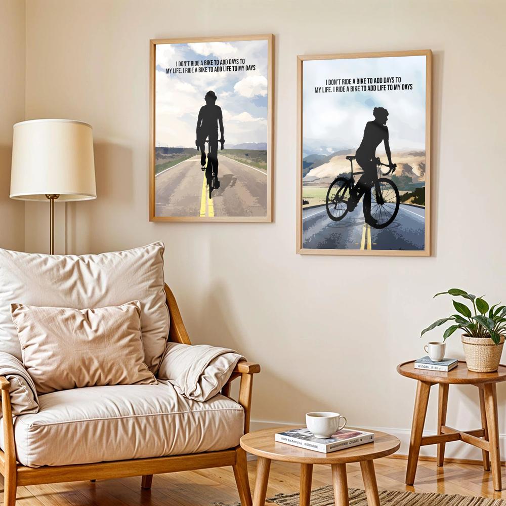 サイクリングモチベーション引用アートポスター モダンな自己粘 - Cycling Quote のレビューと価格